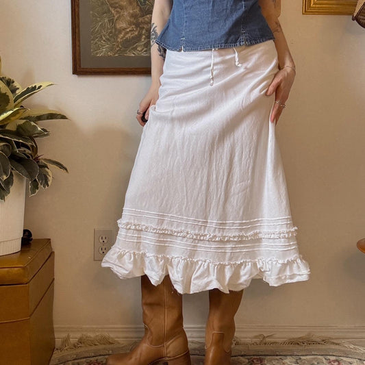 White linen maxi skirt (XS/S)