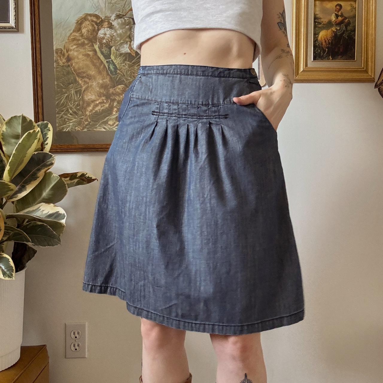 Denim boho midi skirt (S)