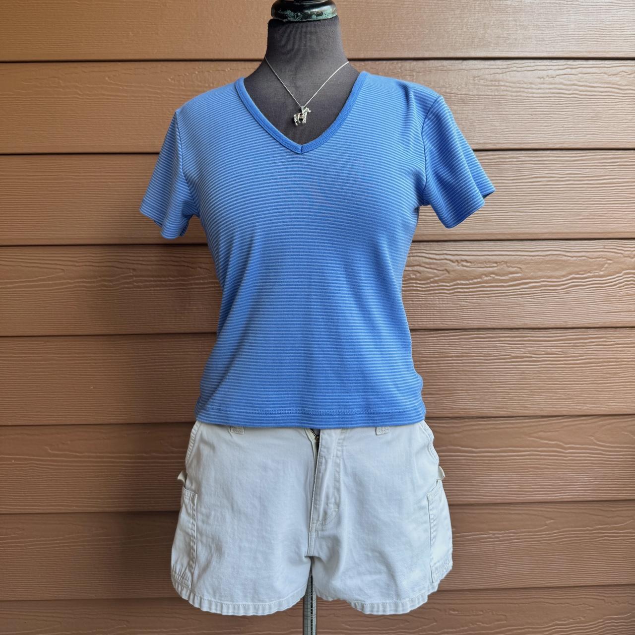 Blue striped baby tee (L)