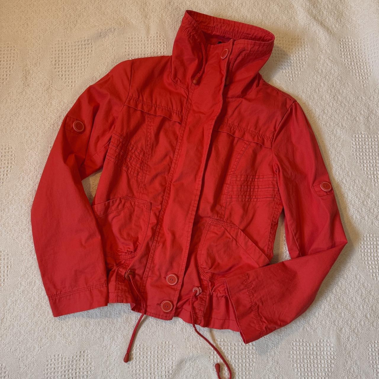 Y2K funnel neck red jacket (S)