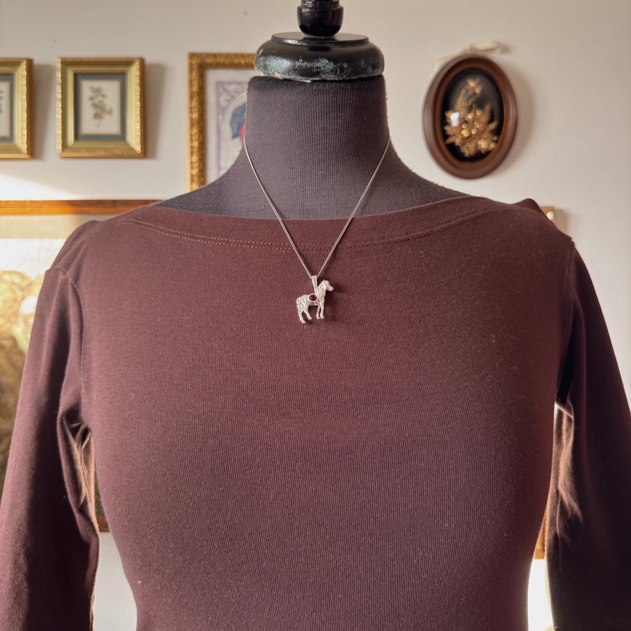 Brown boat neck tee (S)