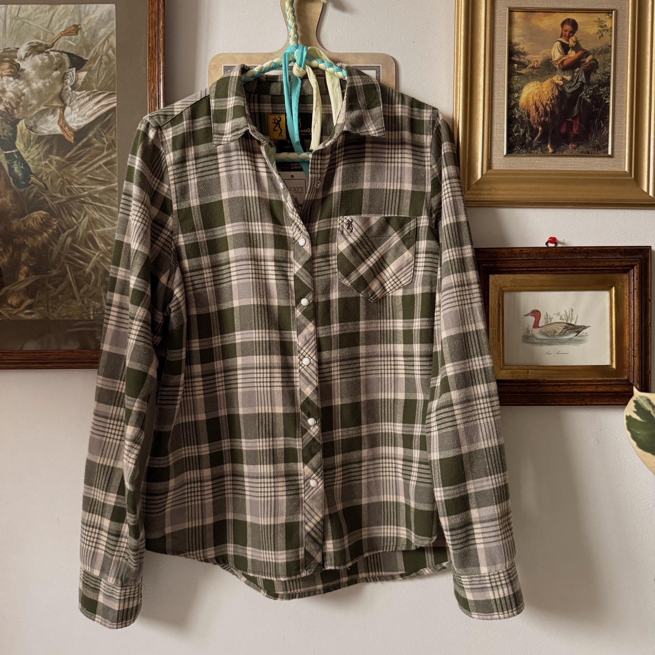 Forest green flannel (M)