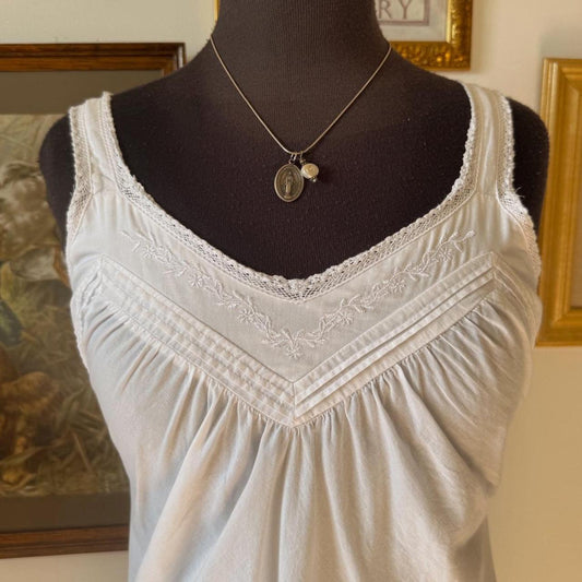 White cotton maxi dress (S)