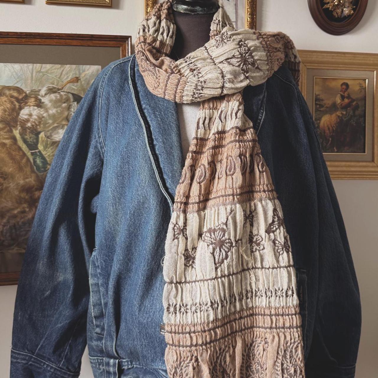 Cream butterfly scarf