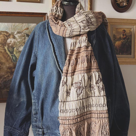 Cream butterfly scarf