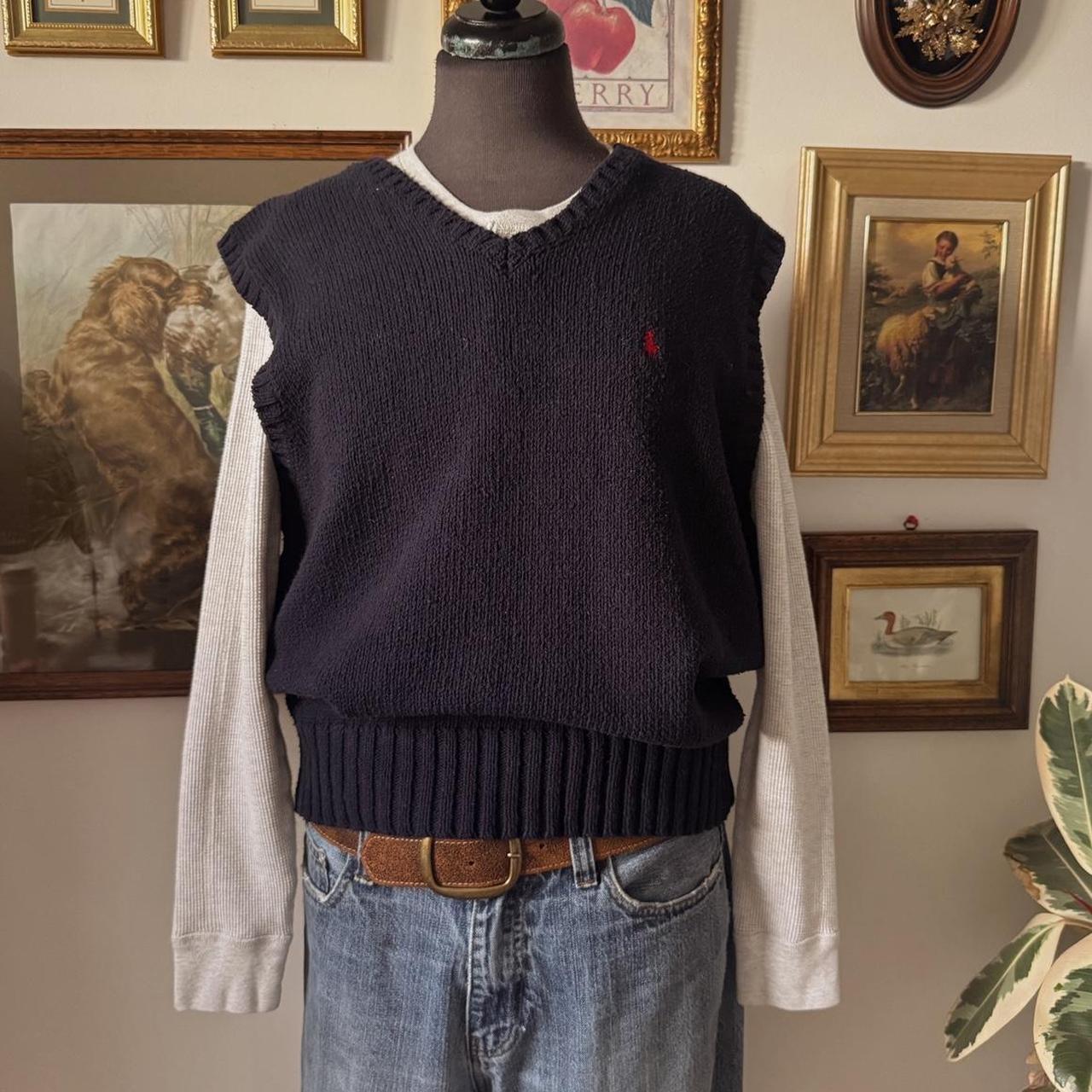 Ralph Lauren navy knit vest (L)