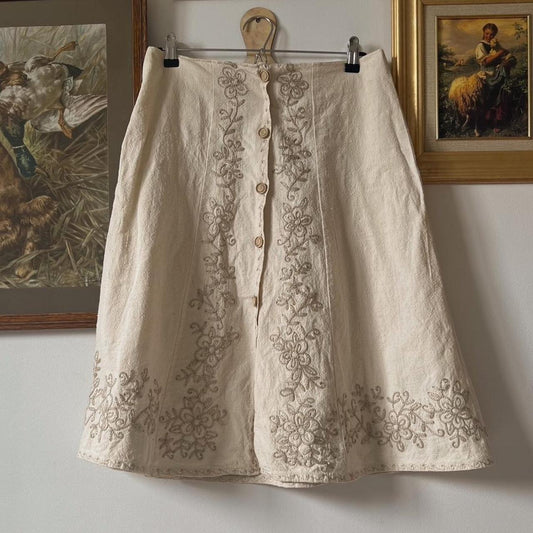 70s linen fairy skirt (29")