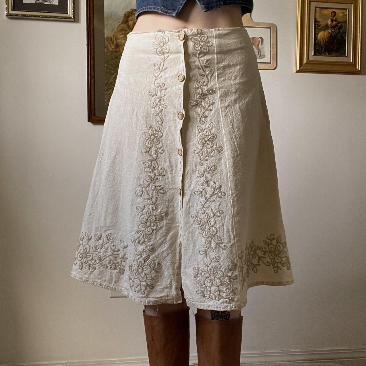 70s linen fairy skirt (29")