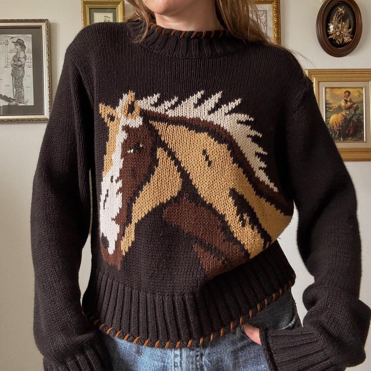 Knitted horse sweater (L)