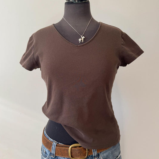 Brown cotton baby tee (M)