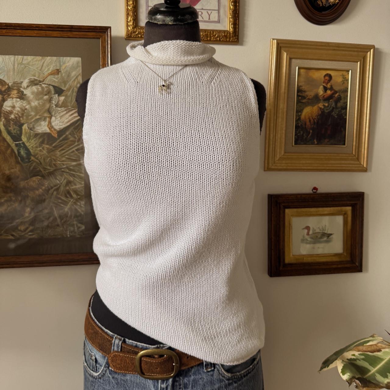 White knitted mock neck top (M/L)