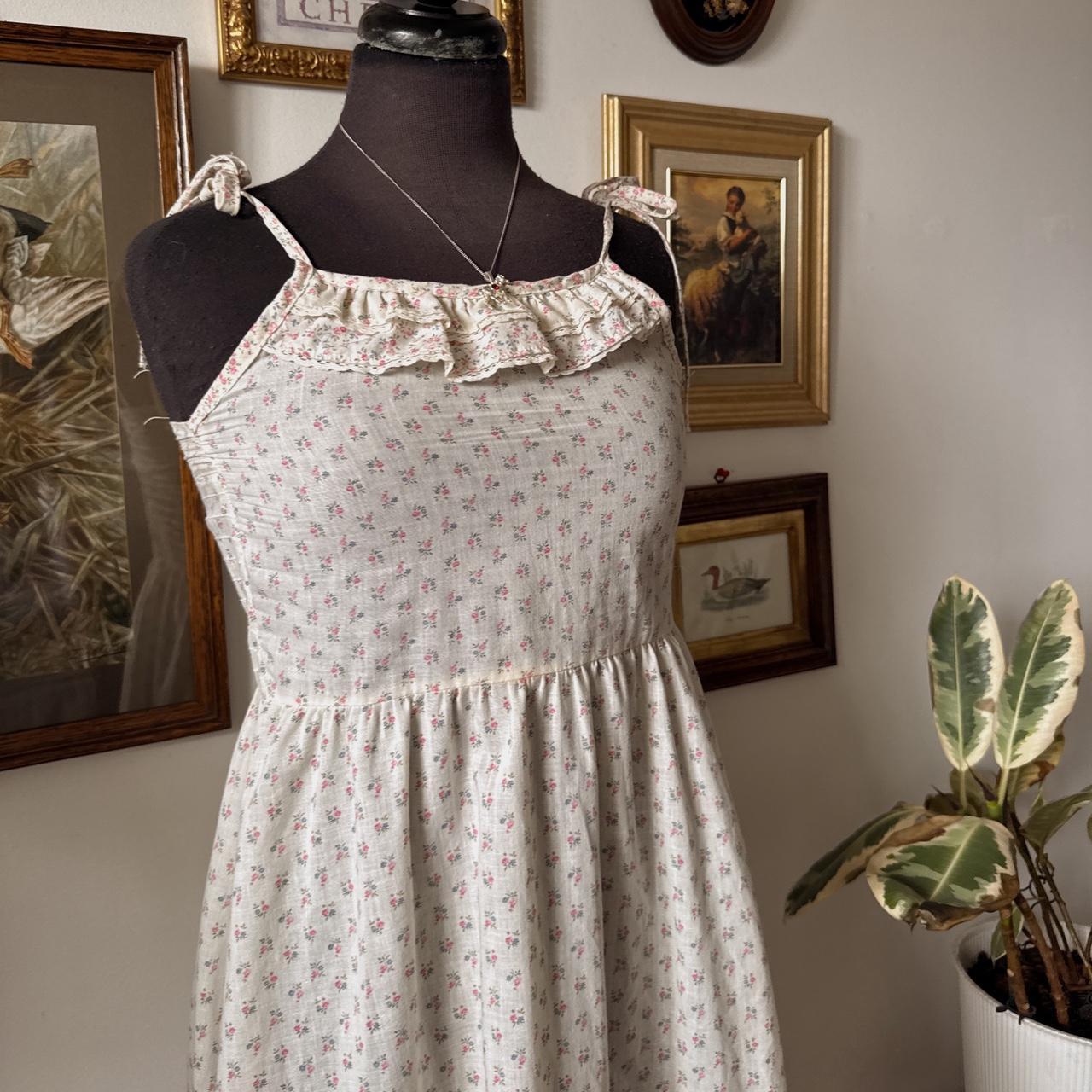 Vintage 70s babydoll ruffle mini dress (XS)