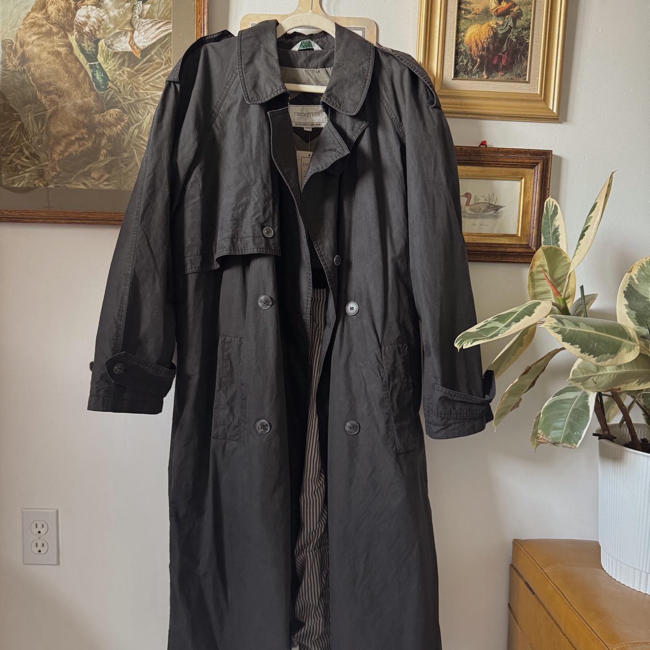 90s dark grey trench coat (XL)