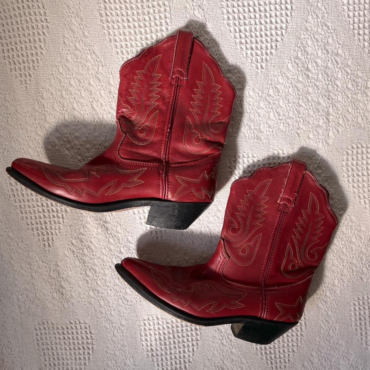 Cherry red cowboy boots (8.5)