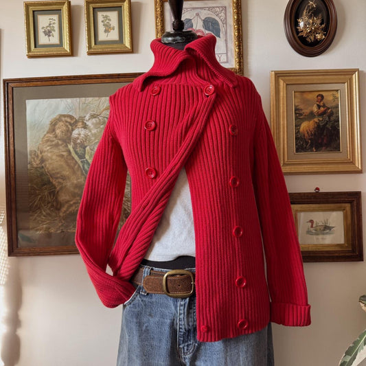 Y2K ribbed knit sweater (M)