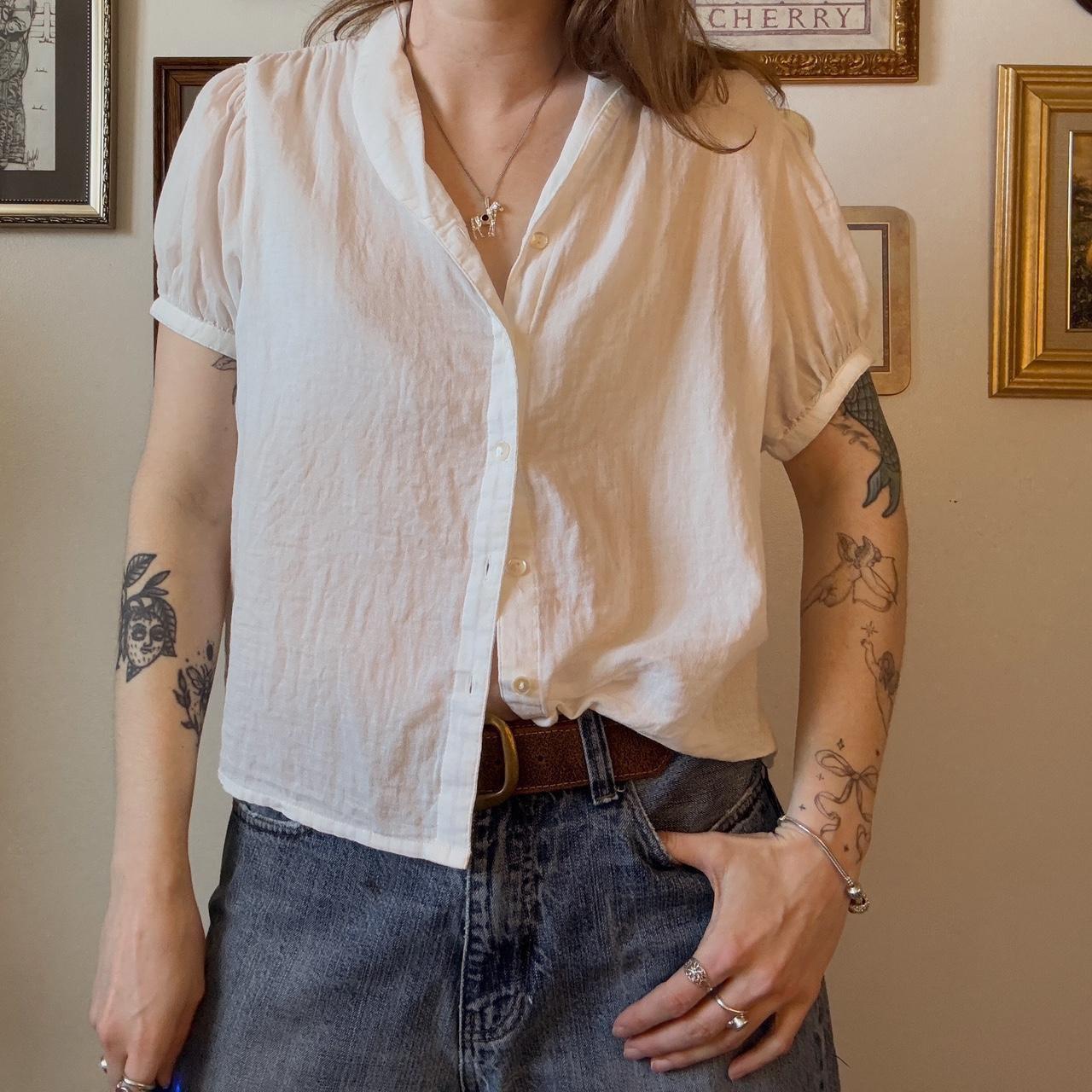 White cottage button up (XS)