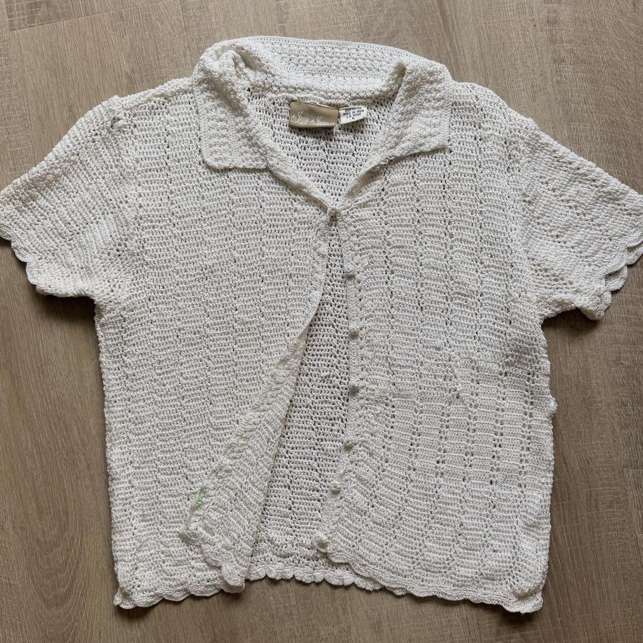 Vintage cottage crochet cardigan (L)