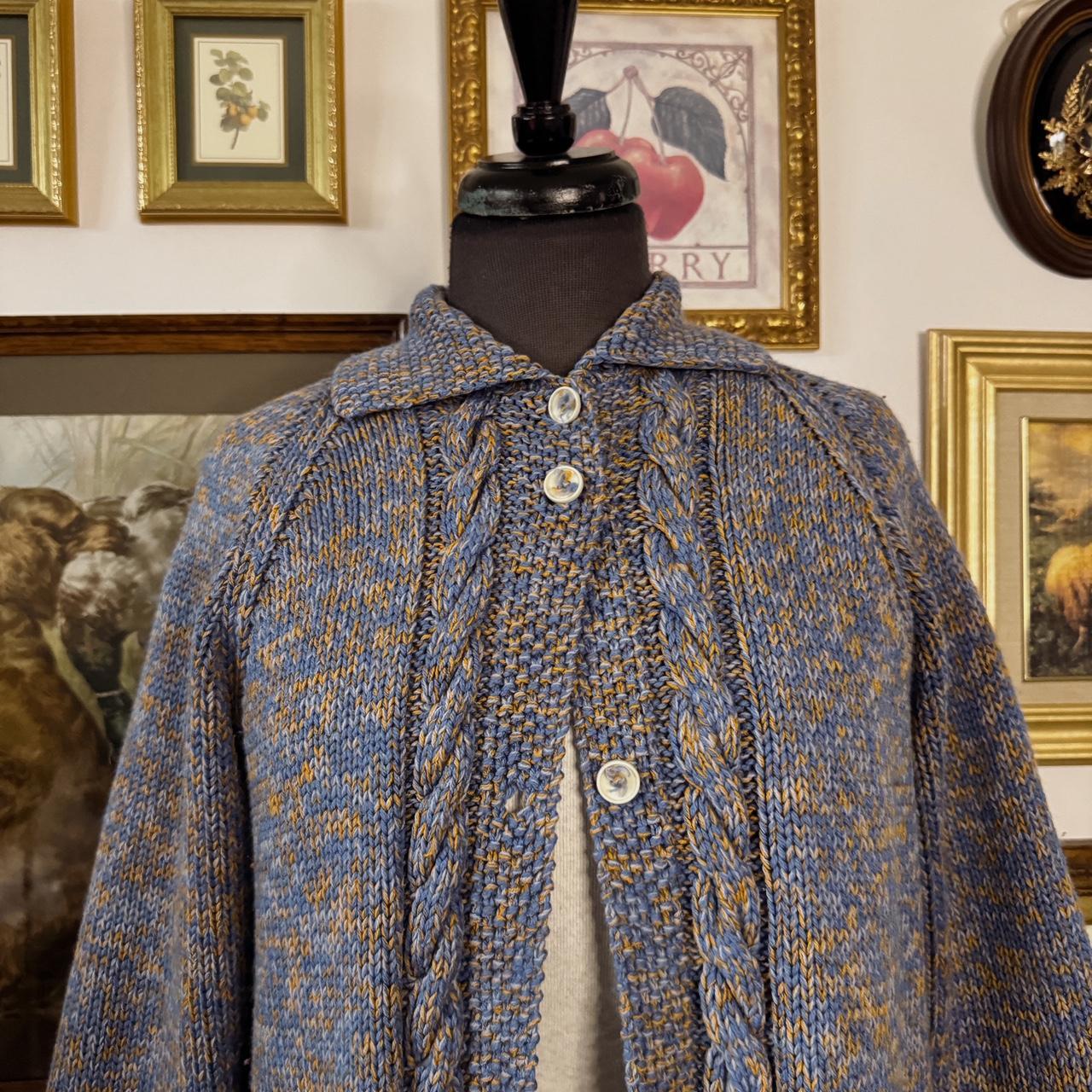 Blue & orange knit cardigan (M)