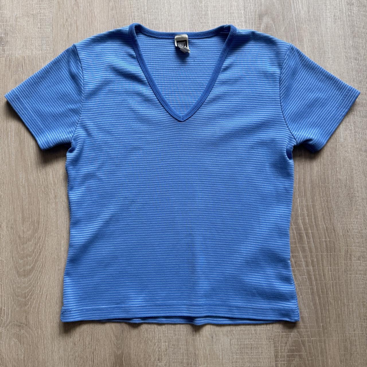 Blue striped baby tee (L)