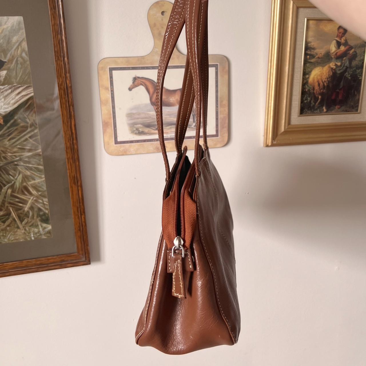 Brown leather shoulder bag