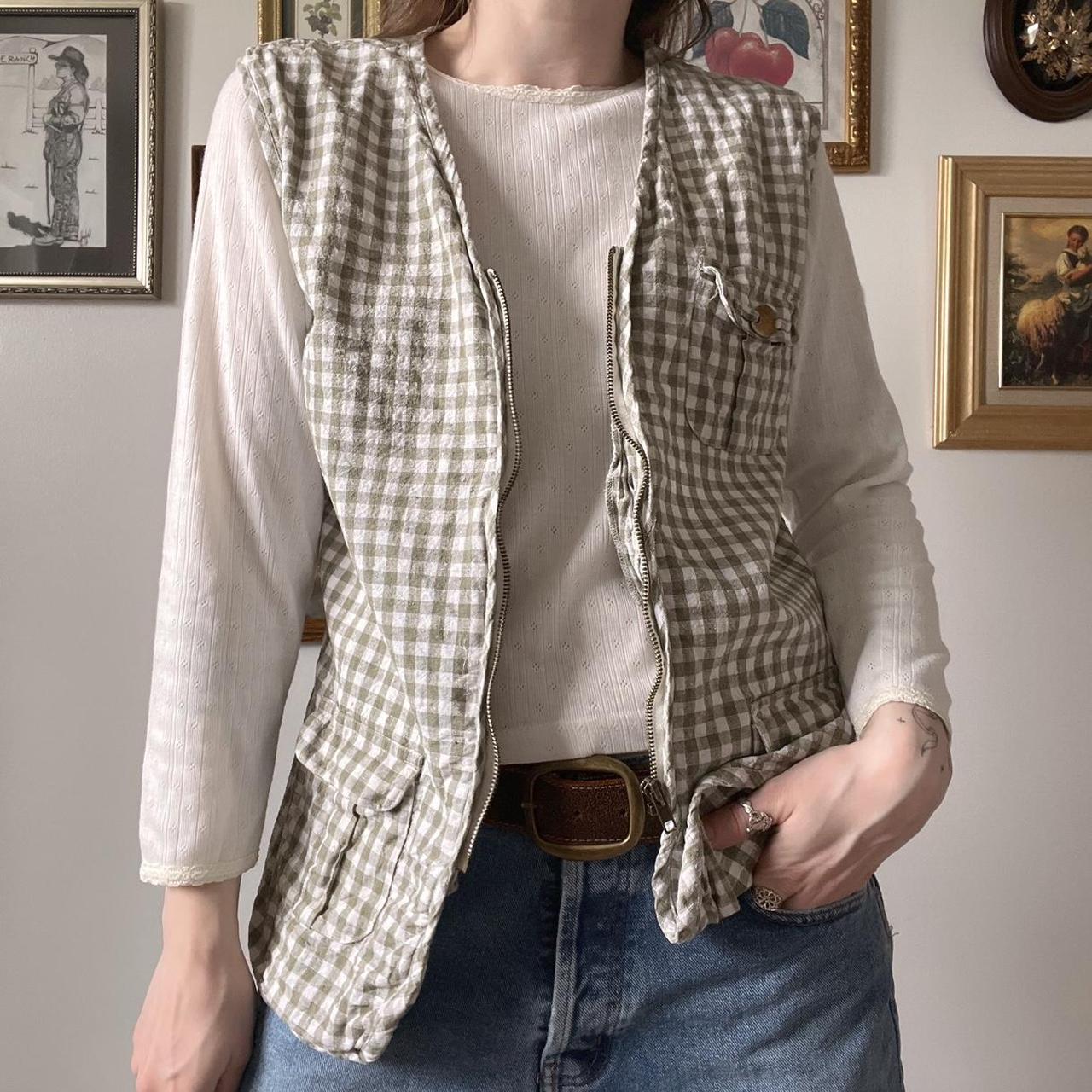 Linen gingham vest