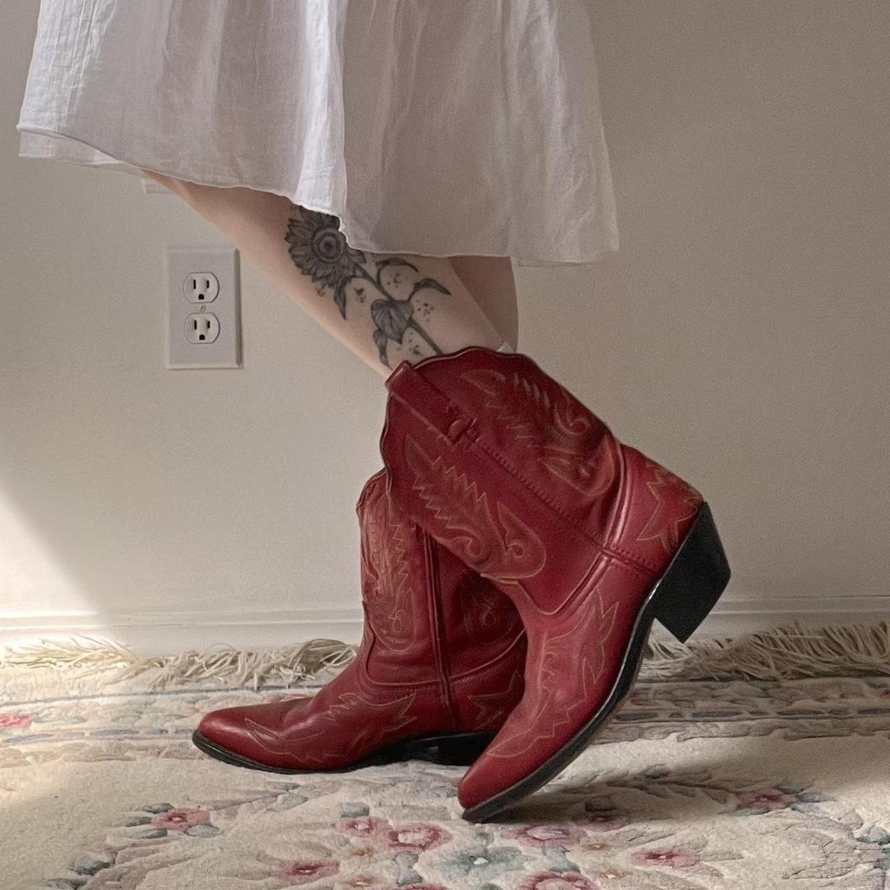 Cherry red cowboy boots (8.5)