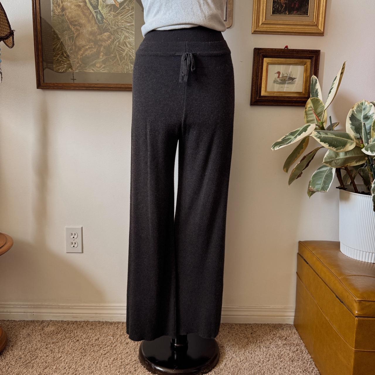 Charcoal grey ribbed lounge pants (S)