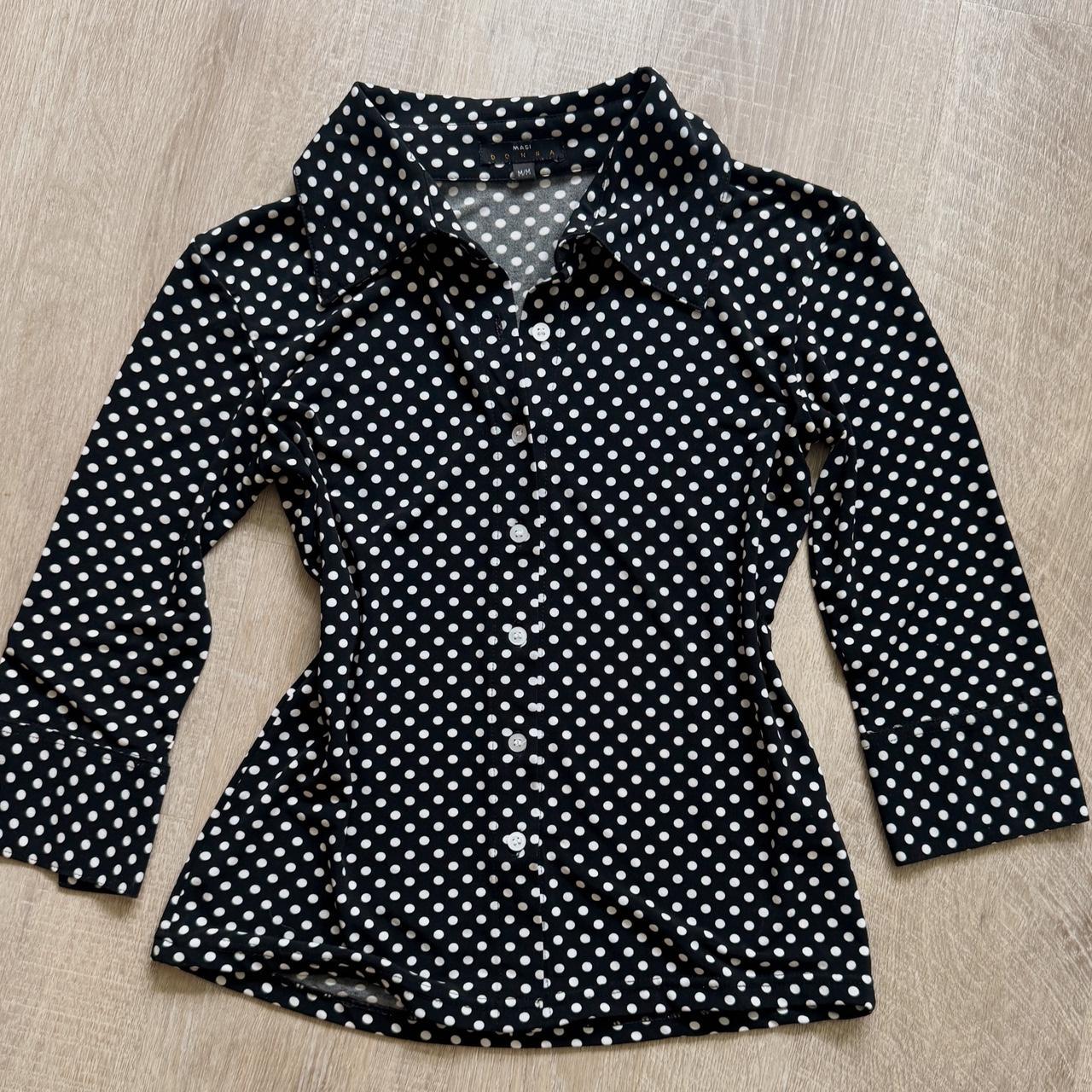 Polka dot 3/4 sleeve top (M)