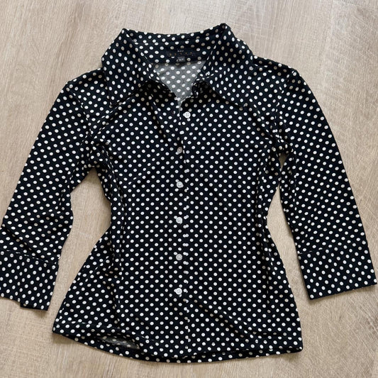 Polka dot 3/4 sleeve top (M)