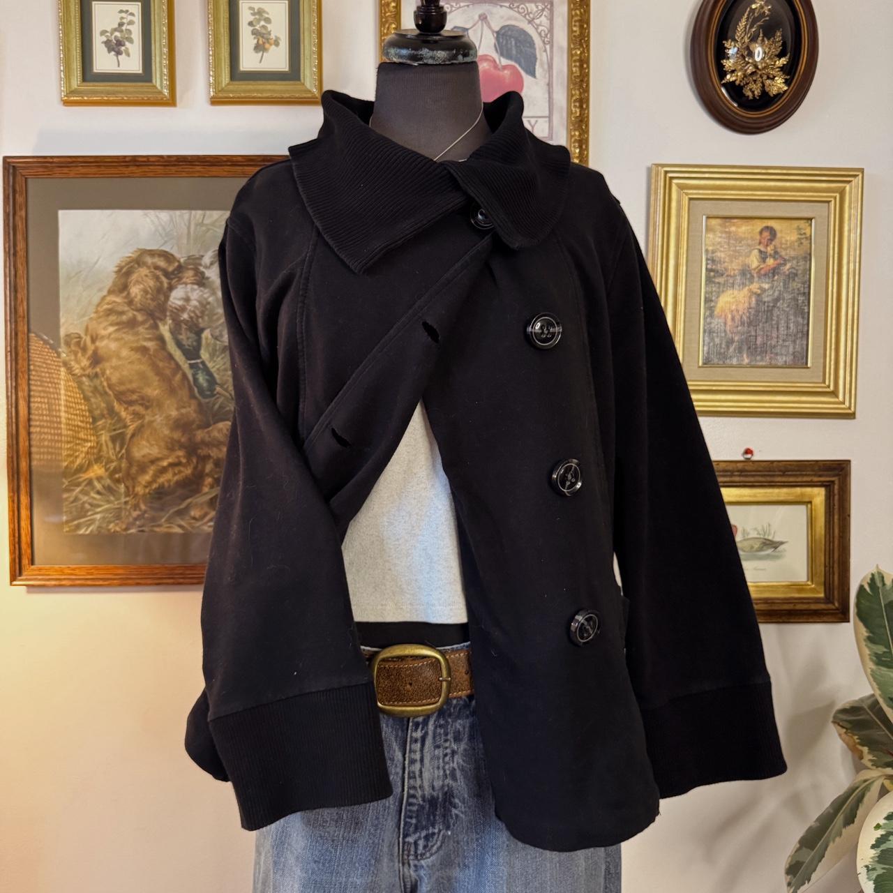 Black knit pea coat sweater (XL)