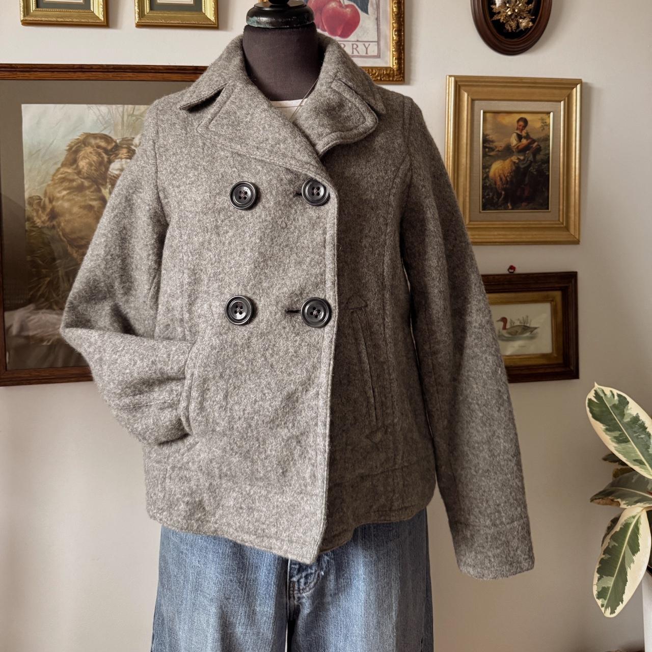 Grey wool pea coat (M)