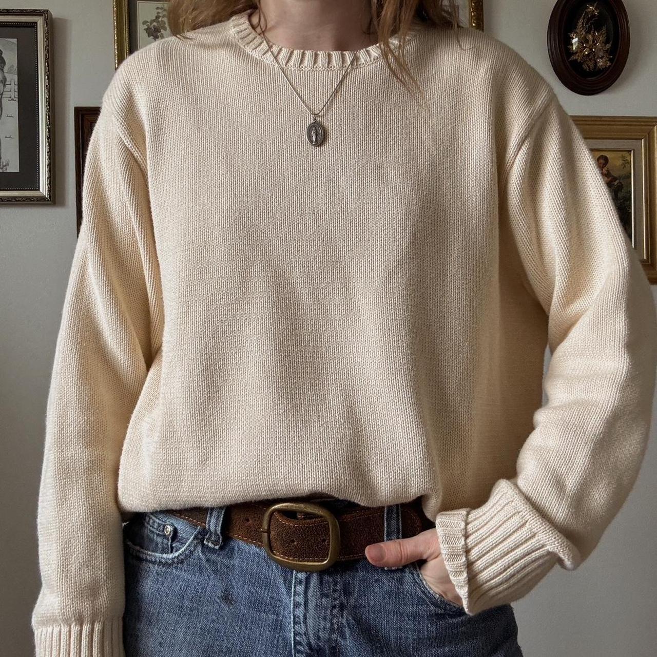 Cream knit sweater (os)