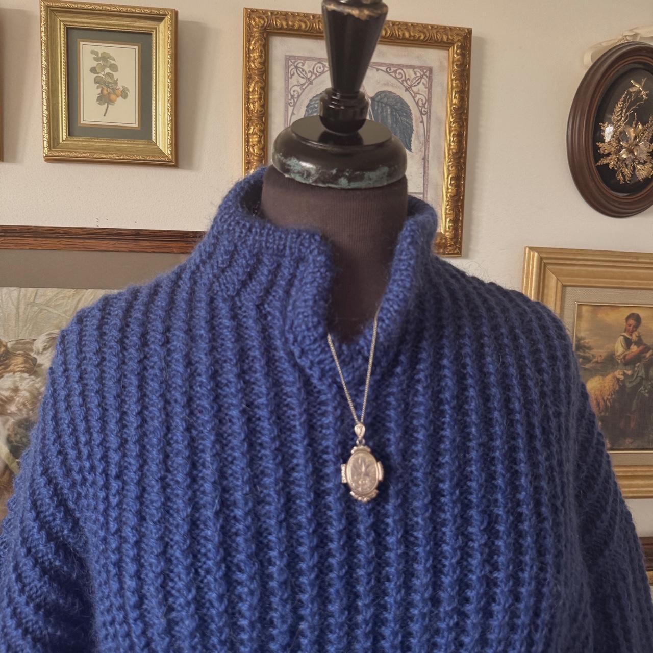 Chunky hand knit cobalt blue (M/L)