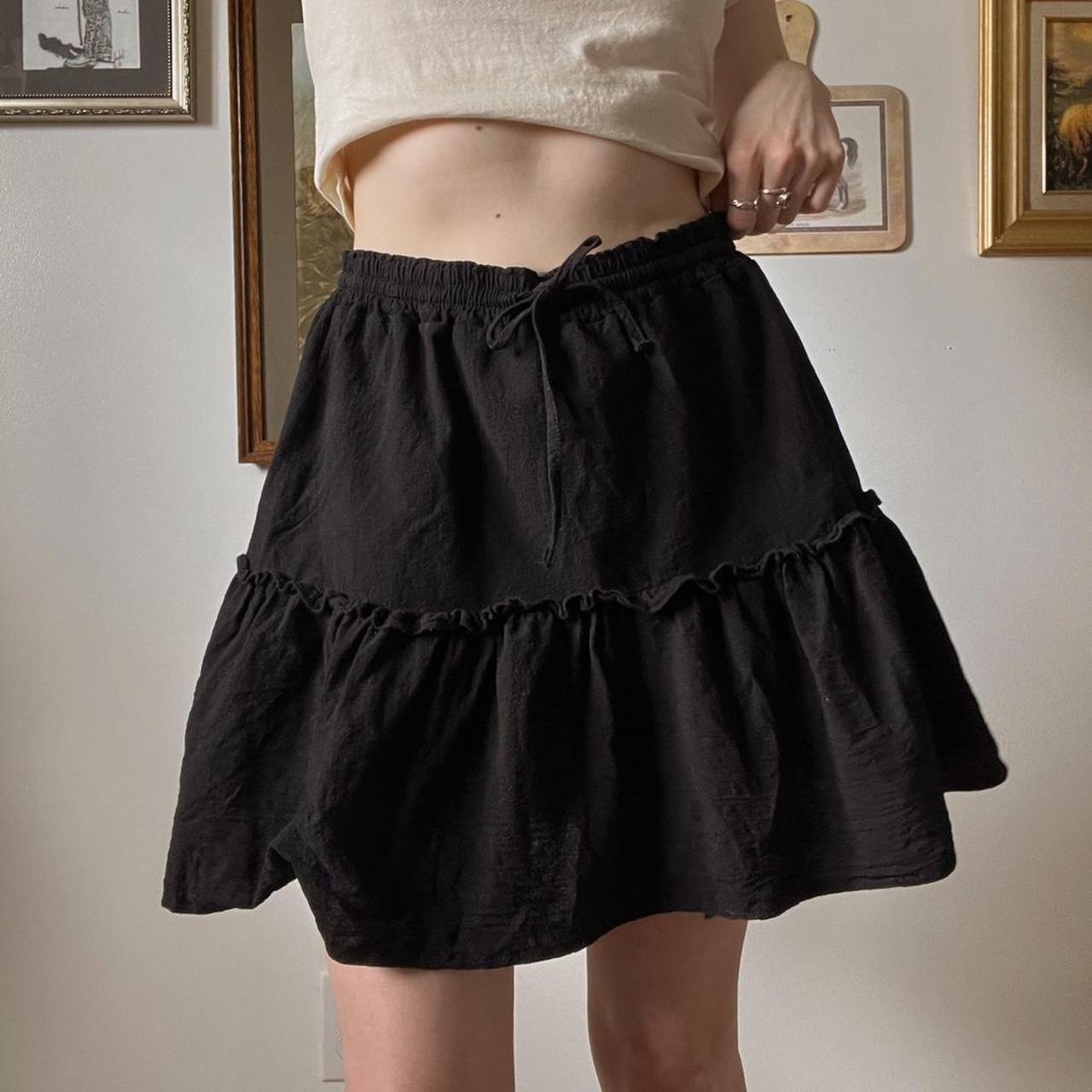 Black ruffle mini skirt (S-XL)