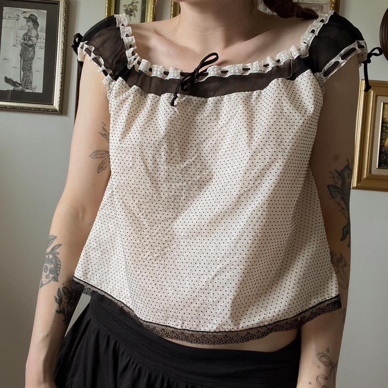 Vintage lace crop blouse (S/M)