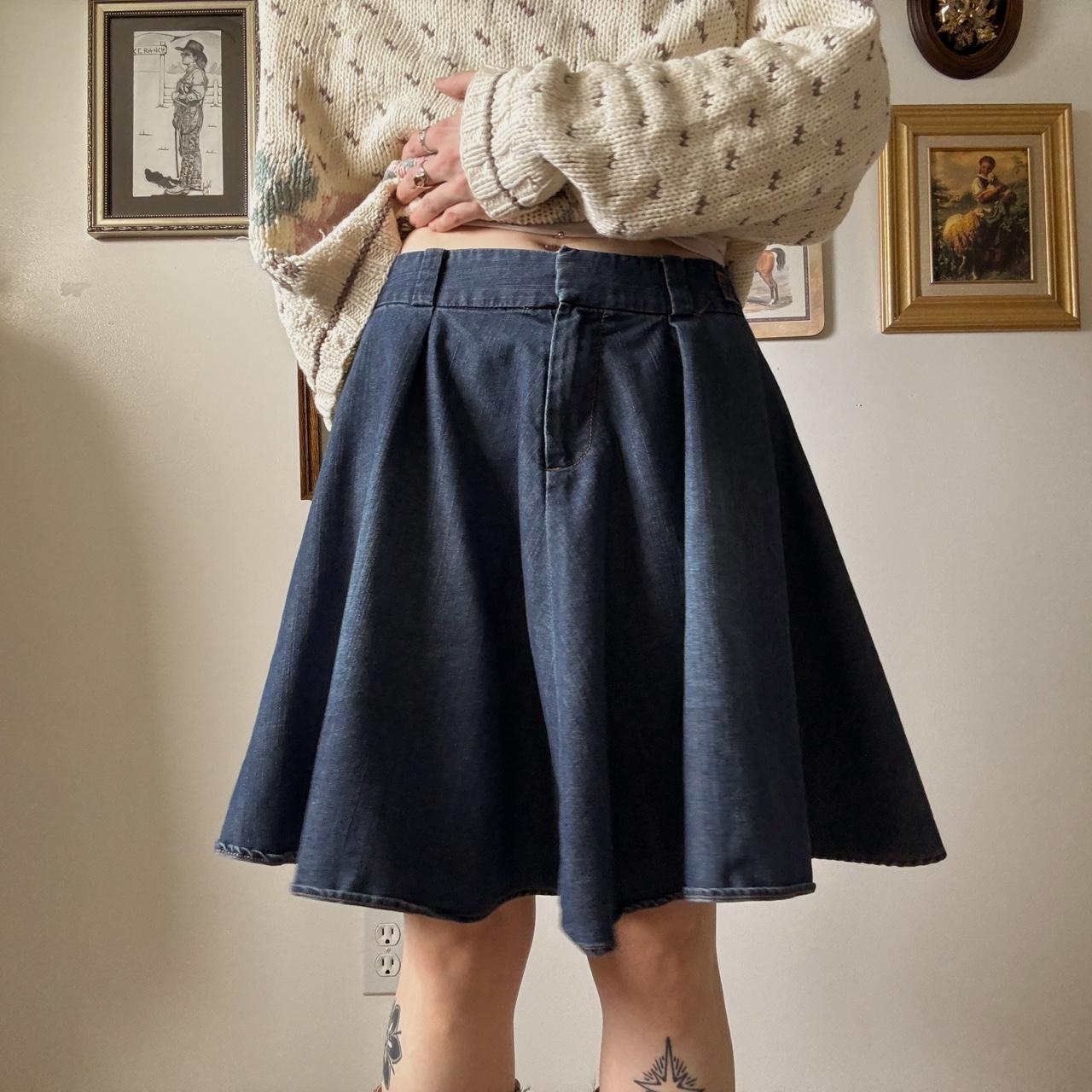 Denim midi skirt (29")