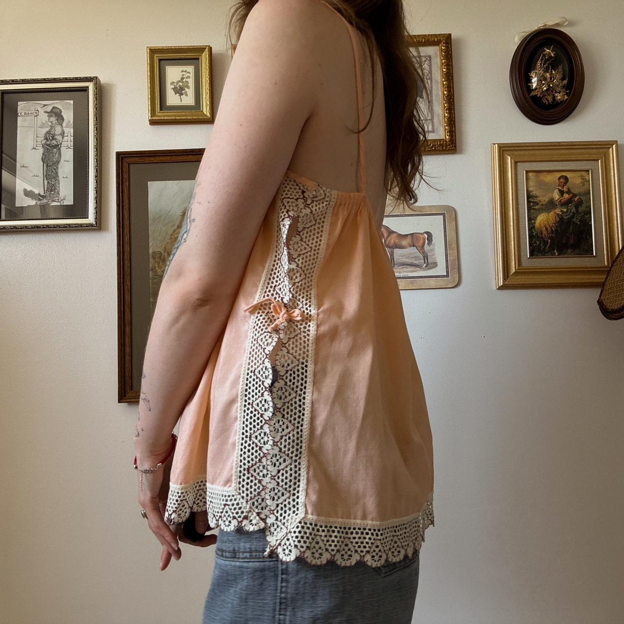 Peach boho lace cami (L)