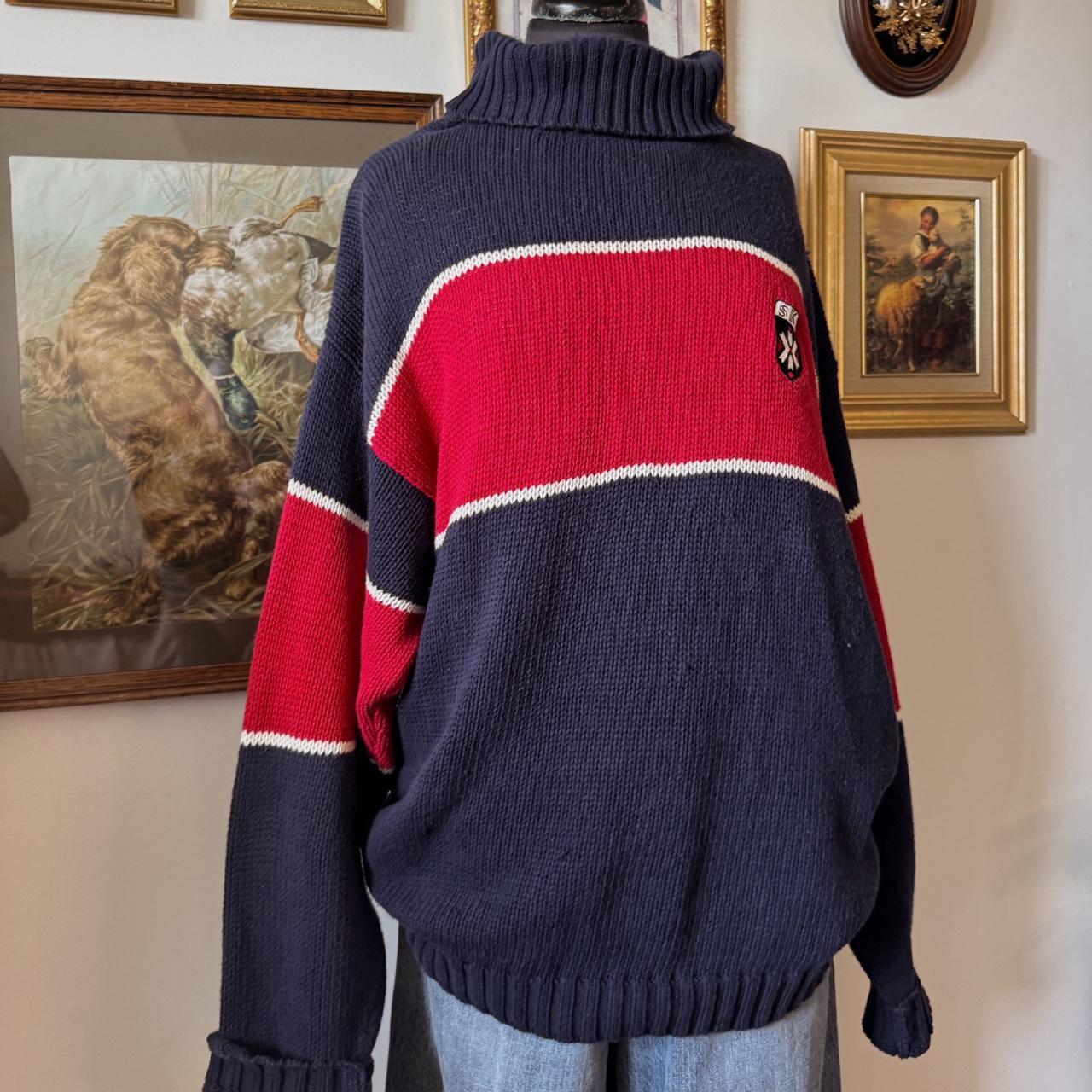 Navy & red striped vintage sweater (L)