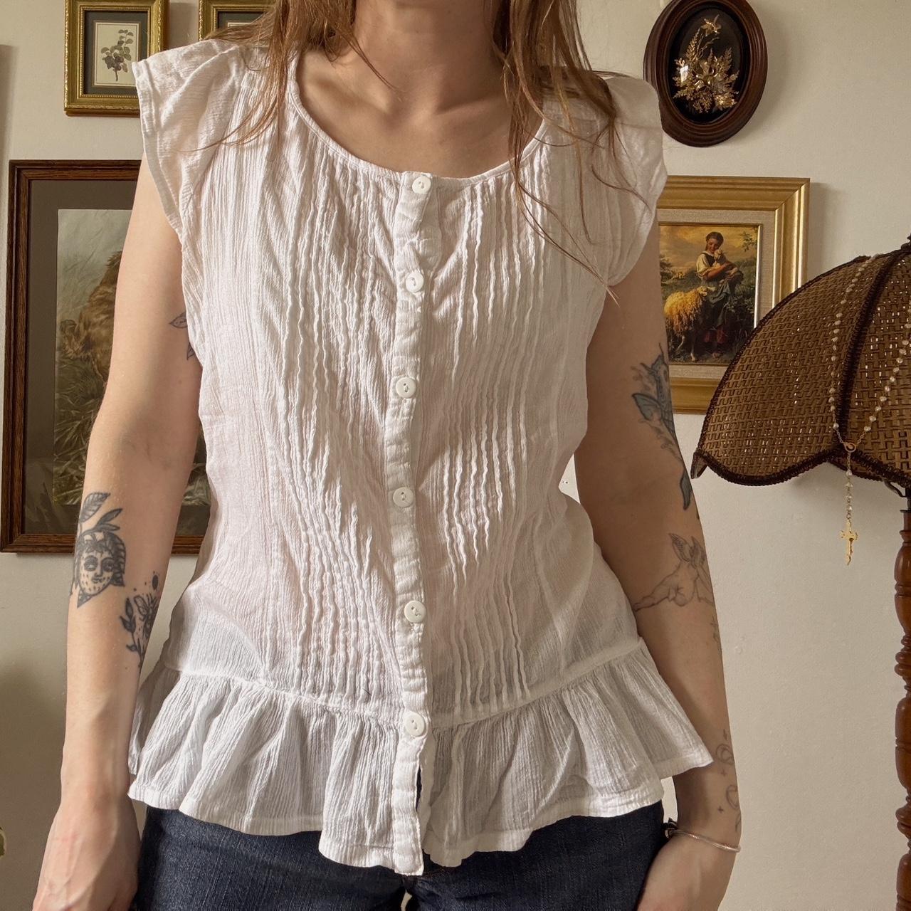 White ruffled fairy top (M)
