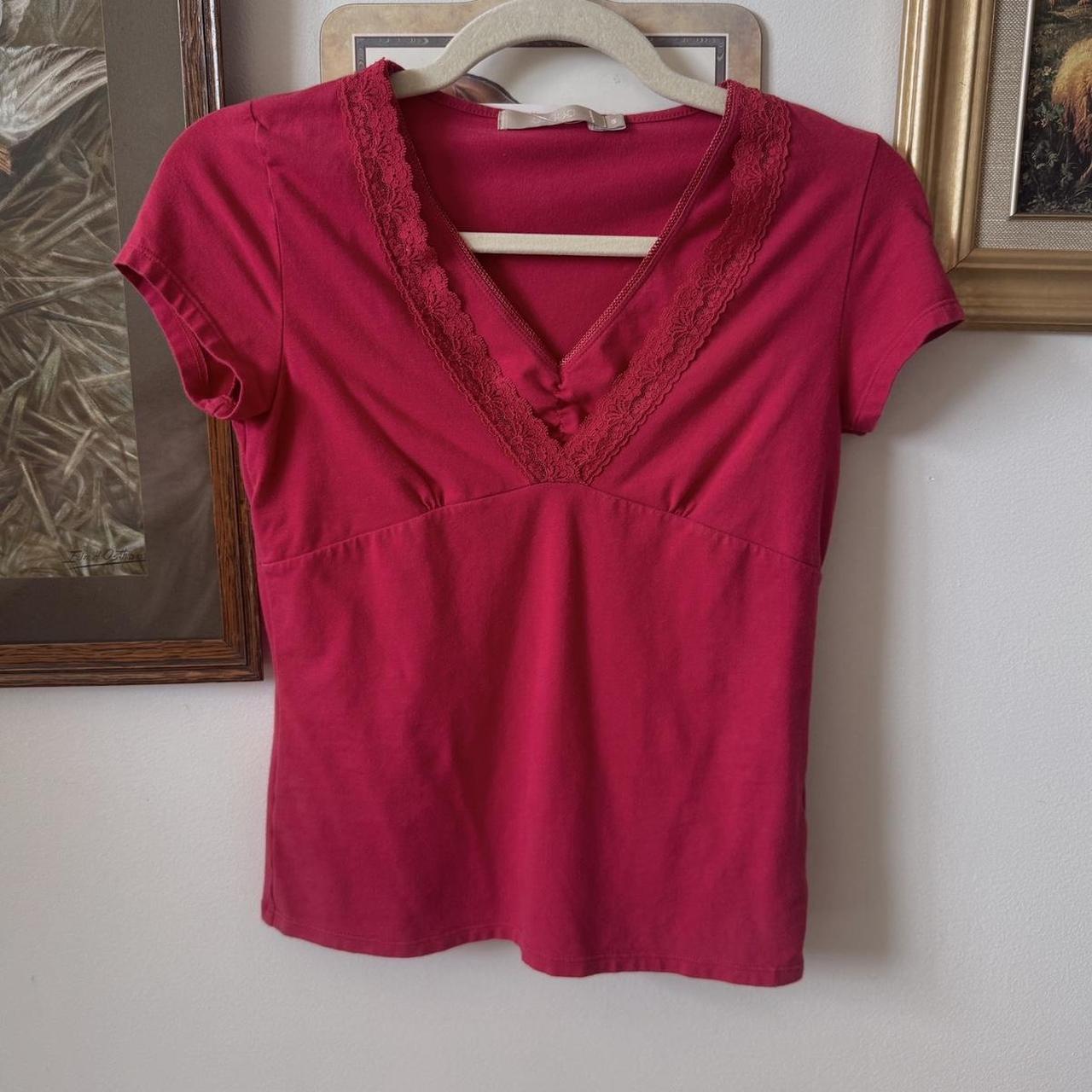 Watermelon pink baby tee (S)