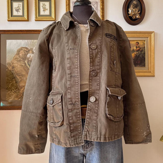 Y2K grunge khaki jacket (M)