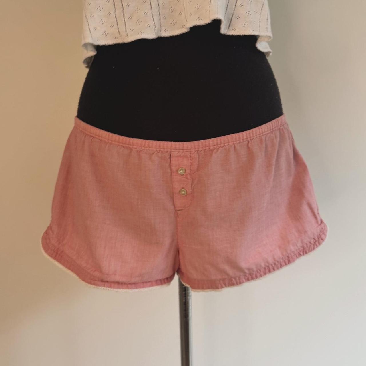 Pink cotton low rise boxer shorts (M)