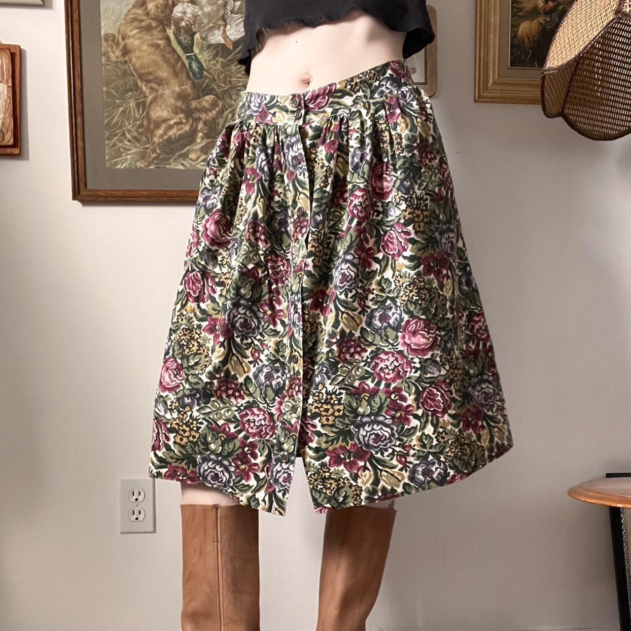 Vintage floral midi skirt (30")