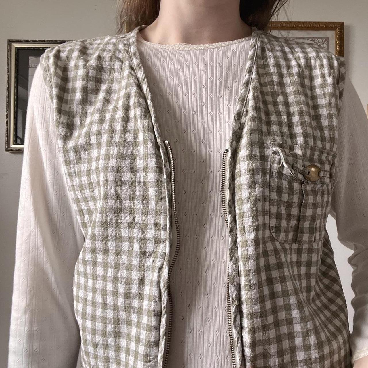 Linen gingham vest