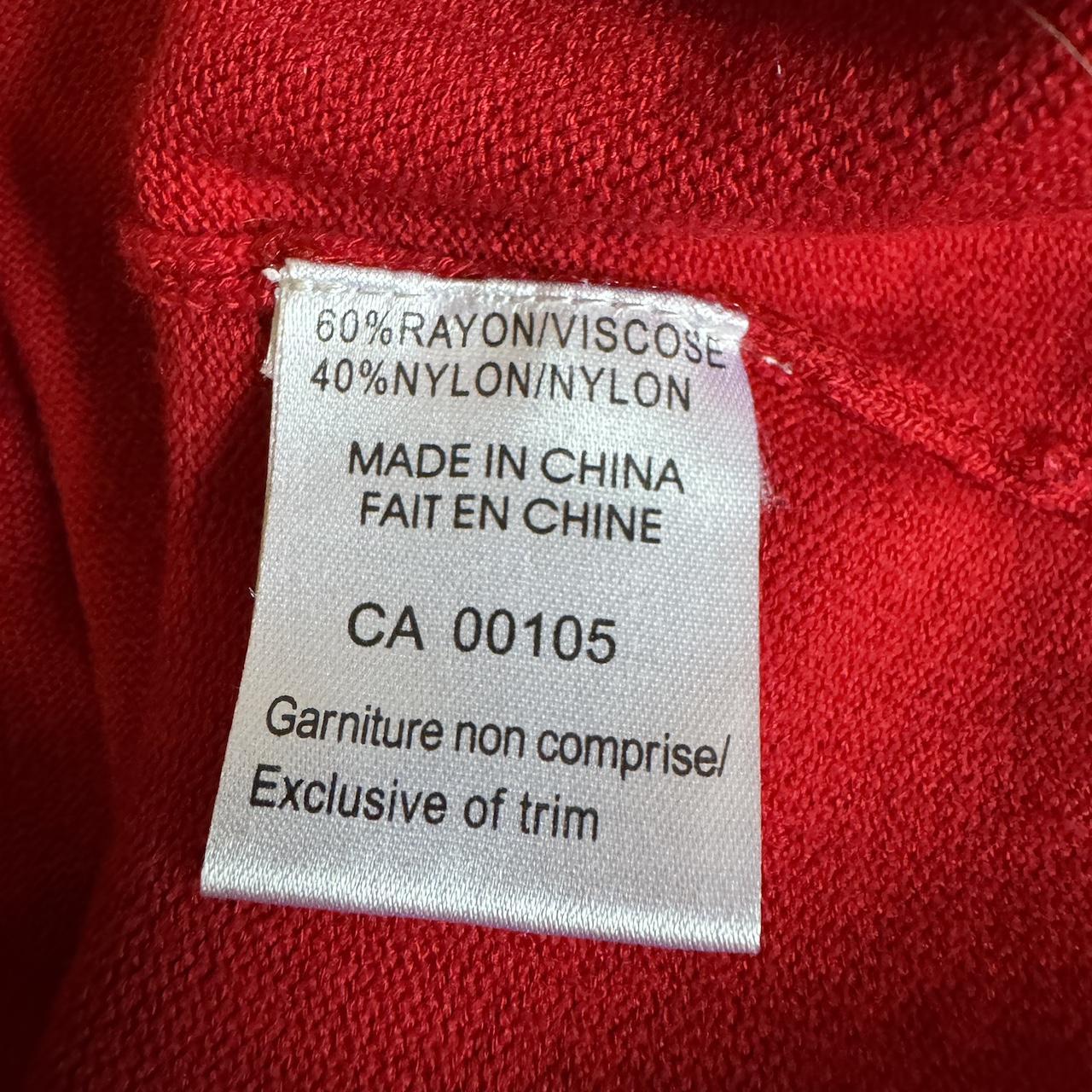 Red knit wide scoop neck sweater (L)