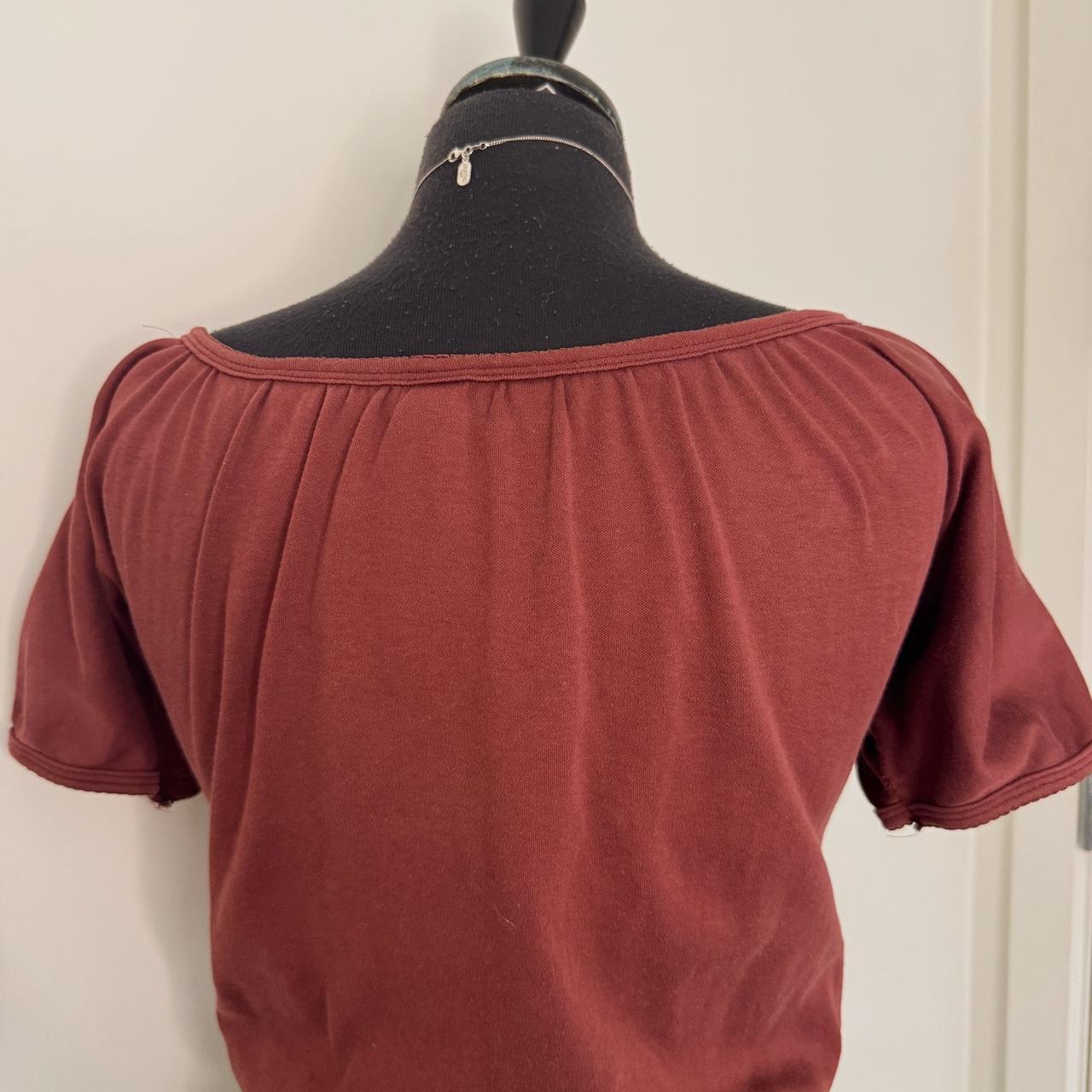 Burgundy cotton off the shoulder top (S)