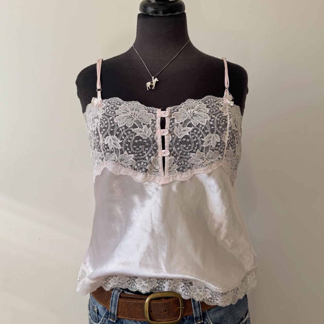 Vintage whimsical lace camisole (S)