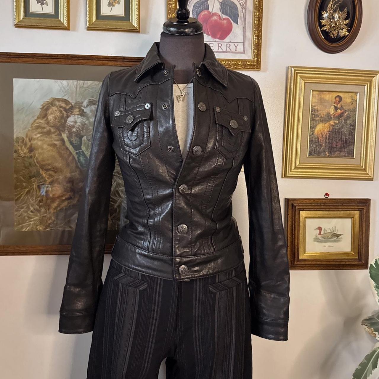 Black lambskin leather jacket (XS)