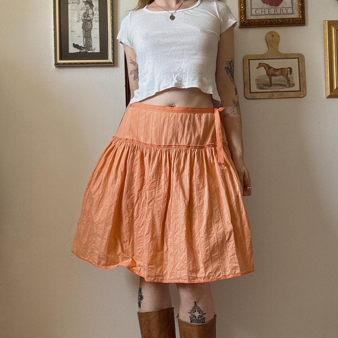 Peach midi skirt (28")