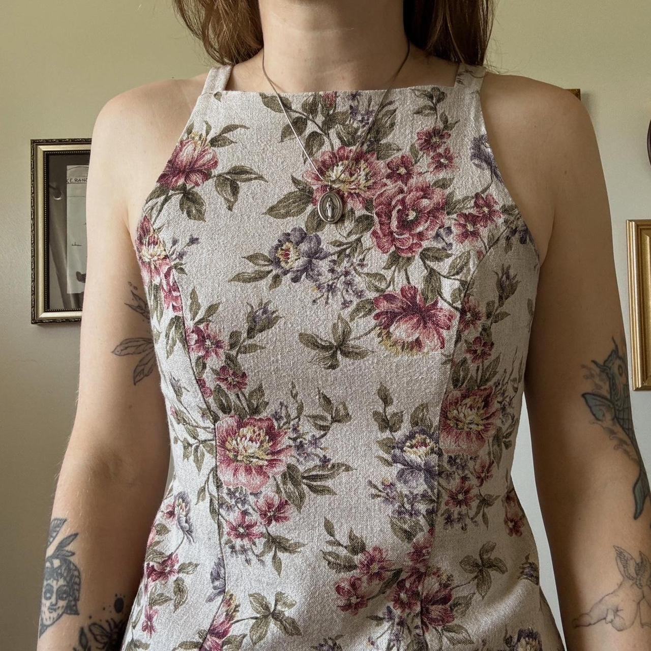 Vintage floral mini dress (S)